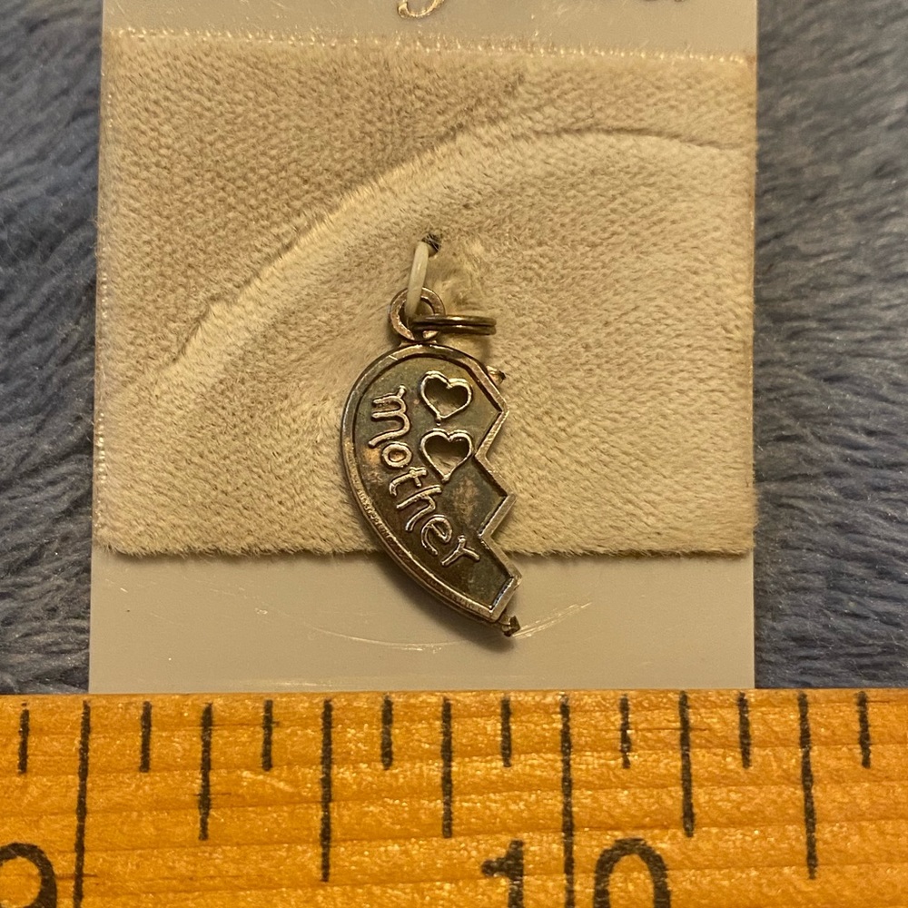 Mother Half Heart Sterling Silver Charm/Pendant
